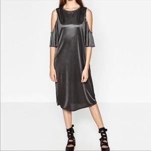 Zara Sheen Cold Shoulder Dress